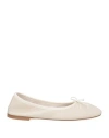 Michelediloco Woman Ballet Flats Beige Size 8 Leather, Textile Fibers