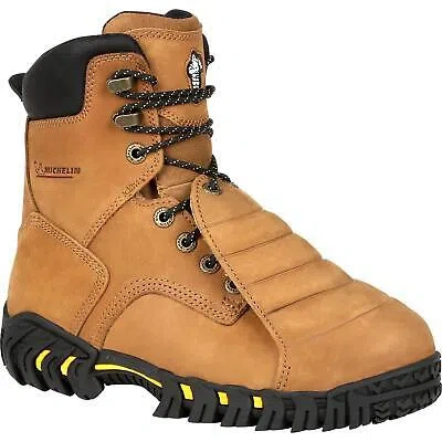 Pre-owned Michelin ® Pilot Sledge Toe Metatarsal Work Boots In Brown
