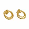Michella Women's Gold Trinity Triple Loop Earrings