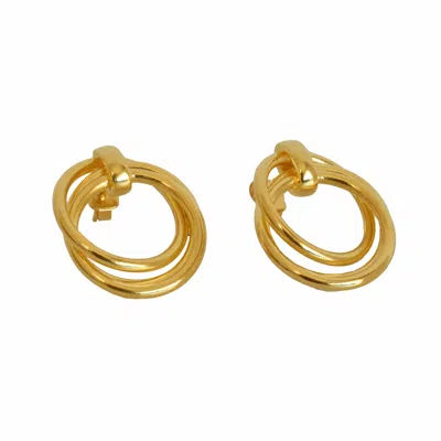 Michella Women's Gold Trinity Triple Loop Earrings