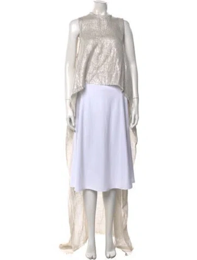 Pre-owned Michelle Farmer Crew Neck Sleeveless Top