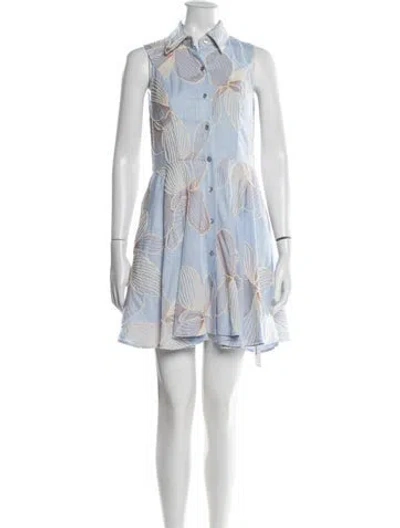 Pre-owned Michelle Farmer Floral Print Mini Dress In Multi