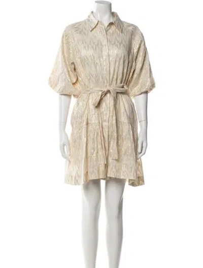 Pre-owned Michelle Farmer Mini Dress In Neutral