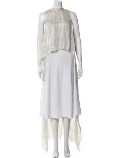 Pre-owned Michelle Farmer Mock Neck Sleeveless Top