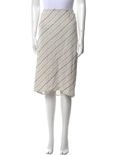 Pre-owned Michelle Farmer Plaid Print Knee-length Skirt In Multi