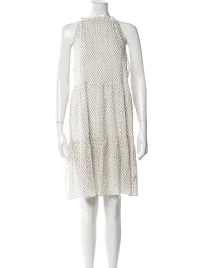 Pre-owned Michelle Farmer Printed Knee-length Dress In Multi