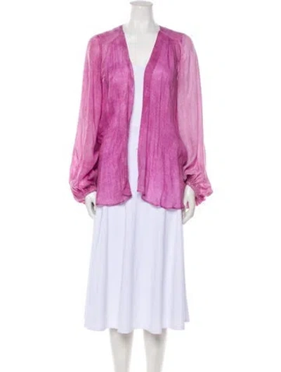 Pre-owned Michelle Farmer Silk Jacket In Purple