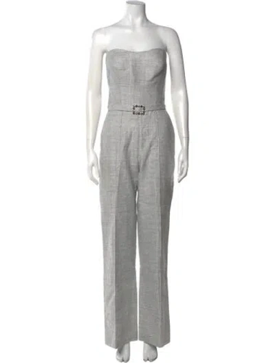 Pre-owned Michelle Farmer Strapless Jumpsuit In Gray