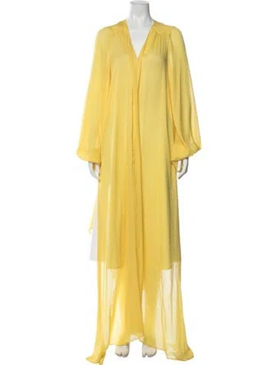 Pre-owned Michelle Farmer V-neck Sweater In Yellow
