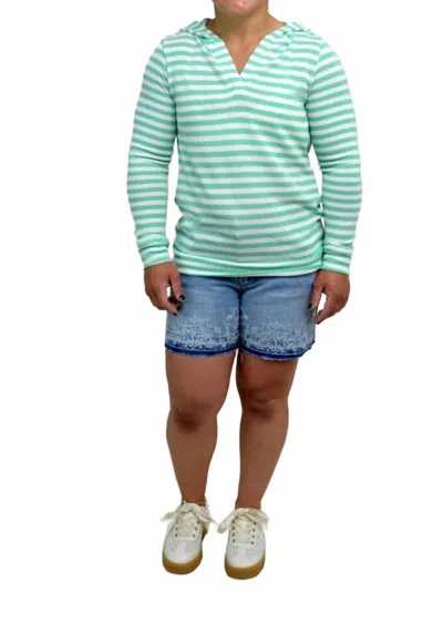 Michelle Mae Amelia Striped Hoodie In Green