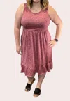 Michelle Mae Bailey Ruffle Tank Dress In Pink Dot In Multi