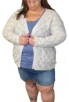 Michelle Mae Carolyn Open Knit Cardigan - Plus In Gray In Gray