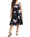 Michelle Mae Cassidy Midi Dress In Black In Black
