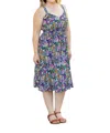 Michelle Mae Cassidy Midi Dress In Navy Floral Mix In Multi