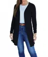 Michelle Mae Classic Cardigan In Black In Black