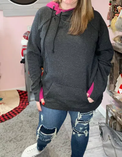 Michelle Mae Double Hoodie In Confetti Dot In Multi