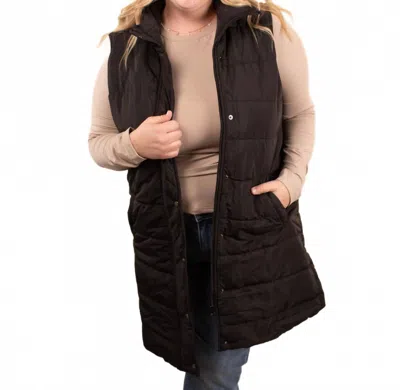 Michelle Mae Emery Longline Vest In Black In Brown