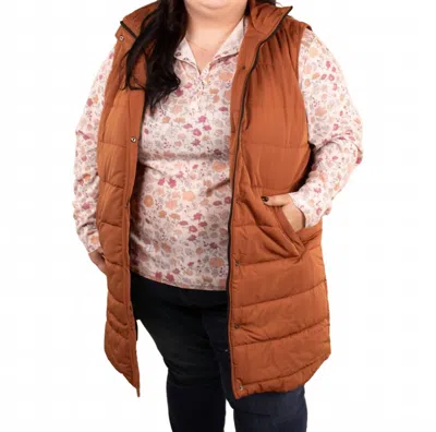 Michelle Mae Emery Longline Vest In Cinnamon In Brown