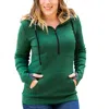 Michelle Mae Evergreen Half Zip Hoodie In Green