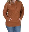 Michelle Mae Geometric Button Snap Pullover Jacket In Rust In Brown