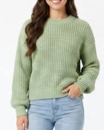 Michelle Mae Gianna Crewneck Sweater In Spring Leaf In Green