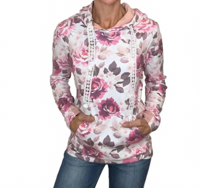 Michelle Mae Hailey Pullover Hoodie In Autumn Blossom In Pink