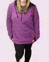 Michelle Mae Half Zip Hoodie In Purple Aztec In Multi