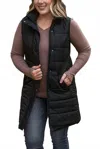 Michelle Mae Harlow Long Vest In Black In Black
