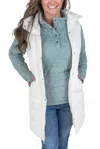 Michelle Mae Harlow Long Vest In Cream In White