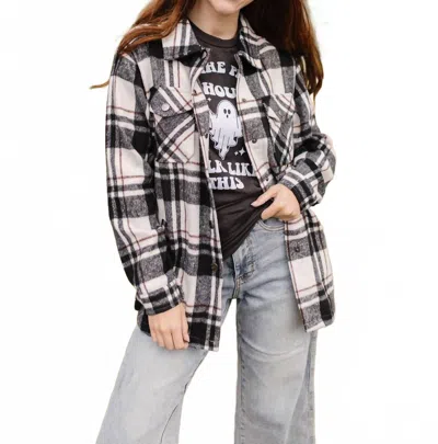 Michelle Mae Julia Plaid Shacket In Black