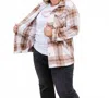 Michelle Mae Julia Plaid Shacket In Brown In Brown