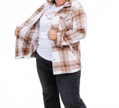 Michelle Mae Julia Plaid Shacket In Brown