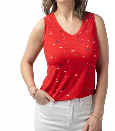 Michelle Mae Liberty Stars Tank Top In Red