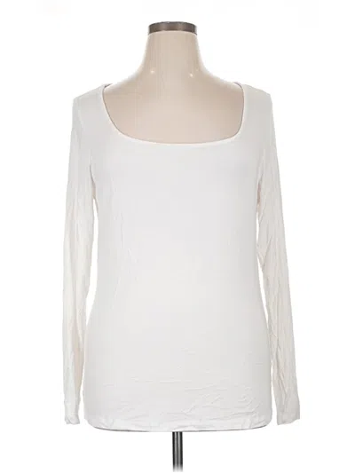 Pre-owned Michelle Mae Long Sleeve Top Ivory Scoop Neck Tops