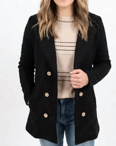 Michelle Mae Long Sweater Jacket In Black