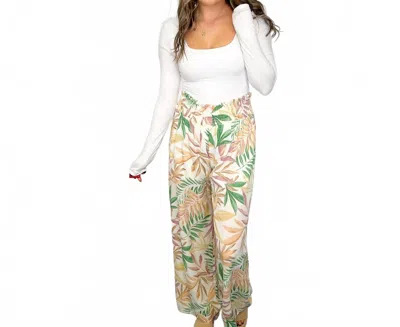 Michelle Mae Need A Vacay High-rise Palazzo Pants In Ivory In Multi