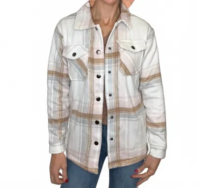 Michelle Mae Norah Plaid Shacket In Blush In Neutral