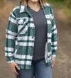Michelle Mae Norah Plaid Shacket In Green In Green