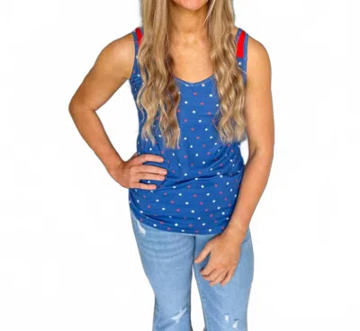Michelle Mae Poppy Tank Top In Blue Freedom Stars