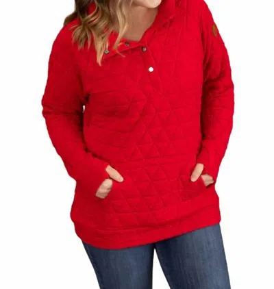 Michelle Mae Rebecca Button Snap Pullover In Red
