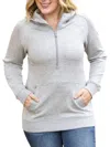 Michelle Mae Scuba Halfzip Hoodie In Gray In Gray