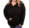 Michelle Mae Structured Snap Button Pullover Jacket In Black In Black