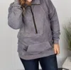 Michelle Mae Vintage Wash Half-zips In Slate In Grey