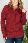 Michelle Mae What We Need Quilted Pullover In Red In Red