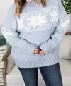MICHELLE MAE WINTER SWEATER IN FROSTED SNOWFLAKE