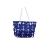 Michelle Mae Women's Rope Handle Beach Bag In Navy Anchors In Multi