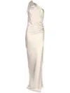 Michelle Mason Silk Twist Knot Gown In Neutrals