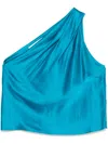 Michelle Mason Asymmetrical Halter Neck Top In Blue