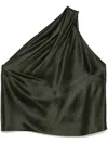 Michelle Mason Asymmetrical Halter Neck Top In Green