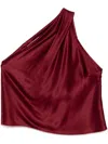 Michelle Mason Asymmetrical Halter Neck Top In Red